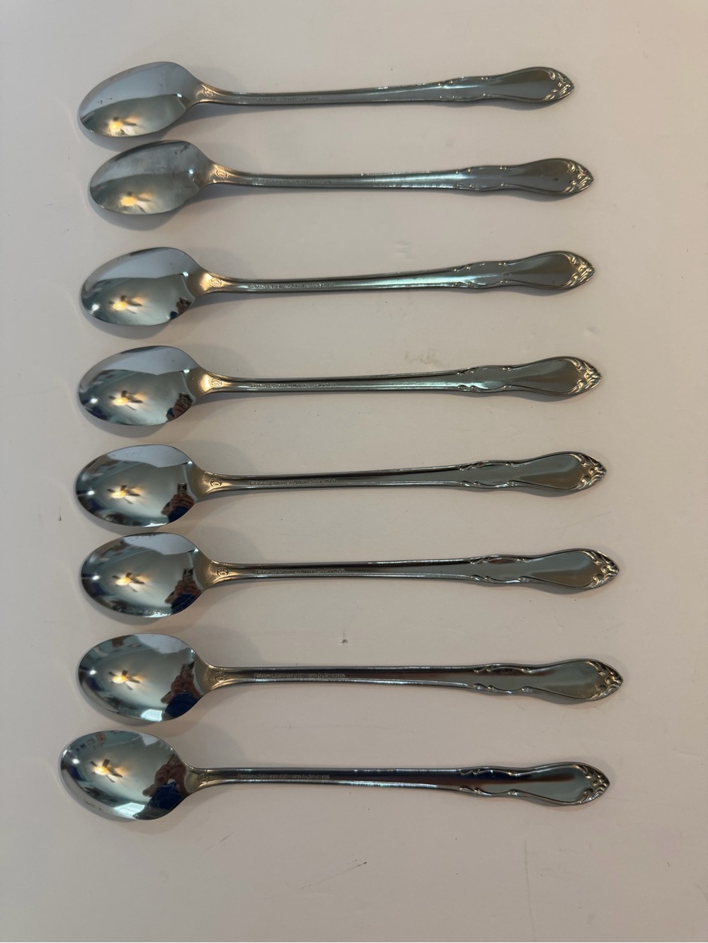 Simeon L. & George H. Rogers Stainless Steel Long Handle Teaspoons